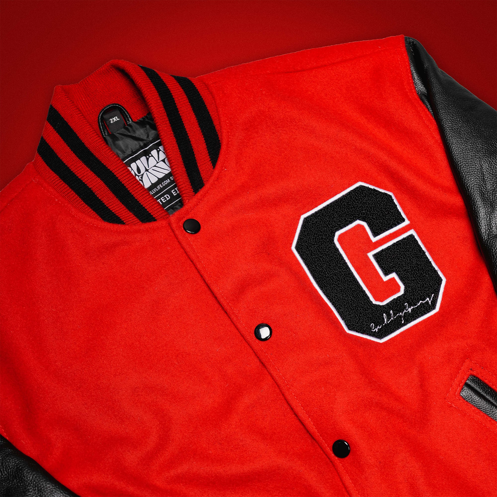 Classic Gully Gang Varsity Jacket - Red
